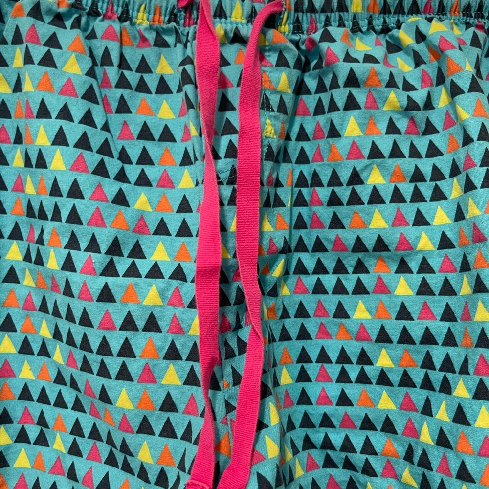 Jasmine & Ginger Teal and Pink Geometric Sleep Shorts - Picture 2 of 4